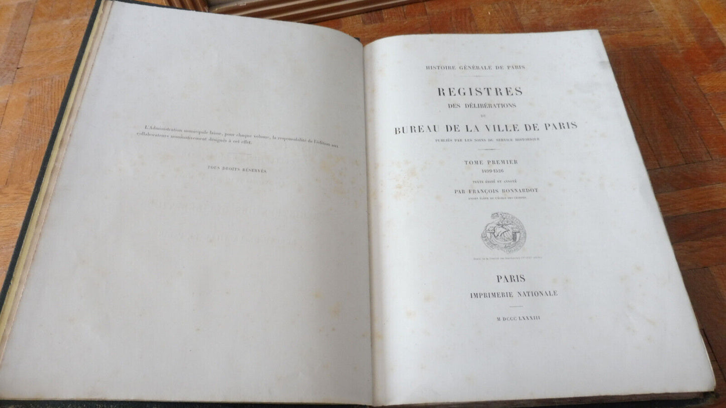 Registre des délibérations du bureau de la ville de Paris T.1 (Bonnardot) 1888