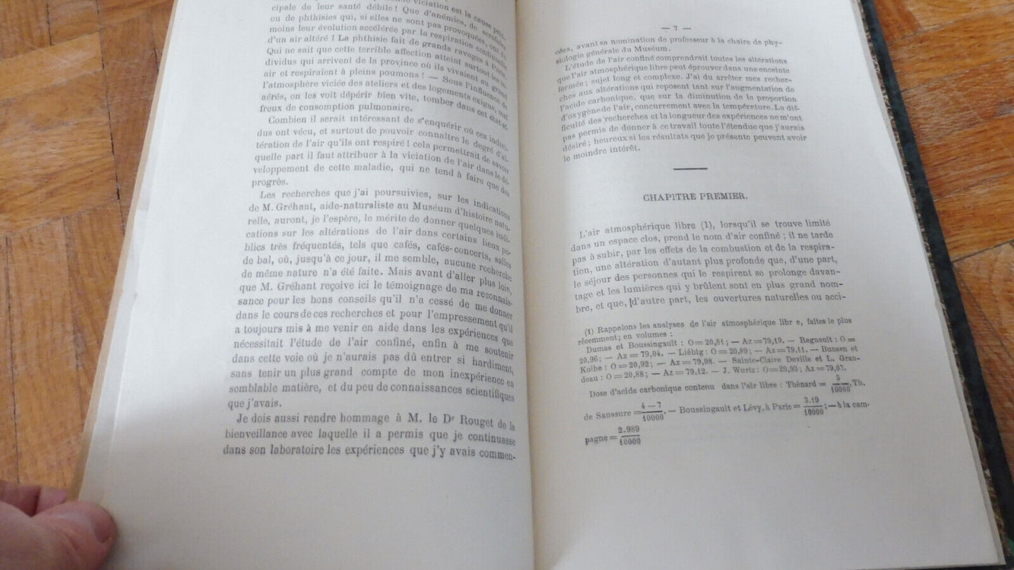 Recherches sur l'air confiné (Aristide Braud) 1880 MEDECINE
