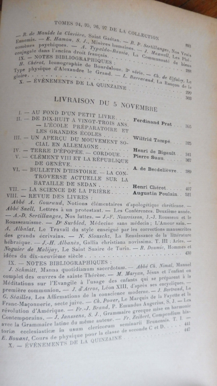 Etudes des jésuites octobre, novembre, décembre 1903