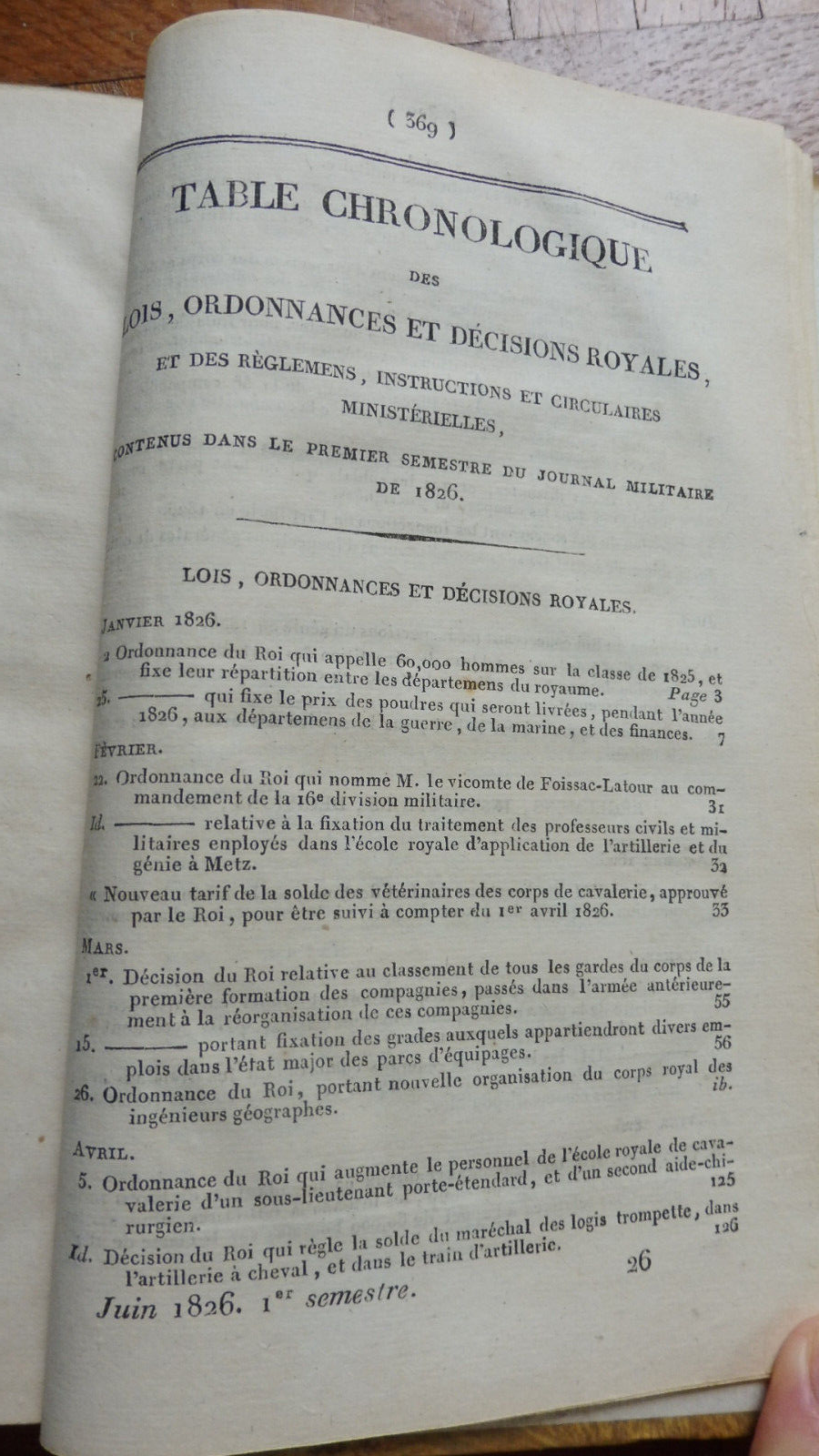 Journal militaire. 1er semestre 1826