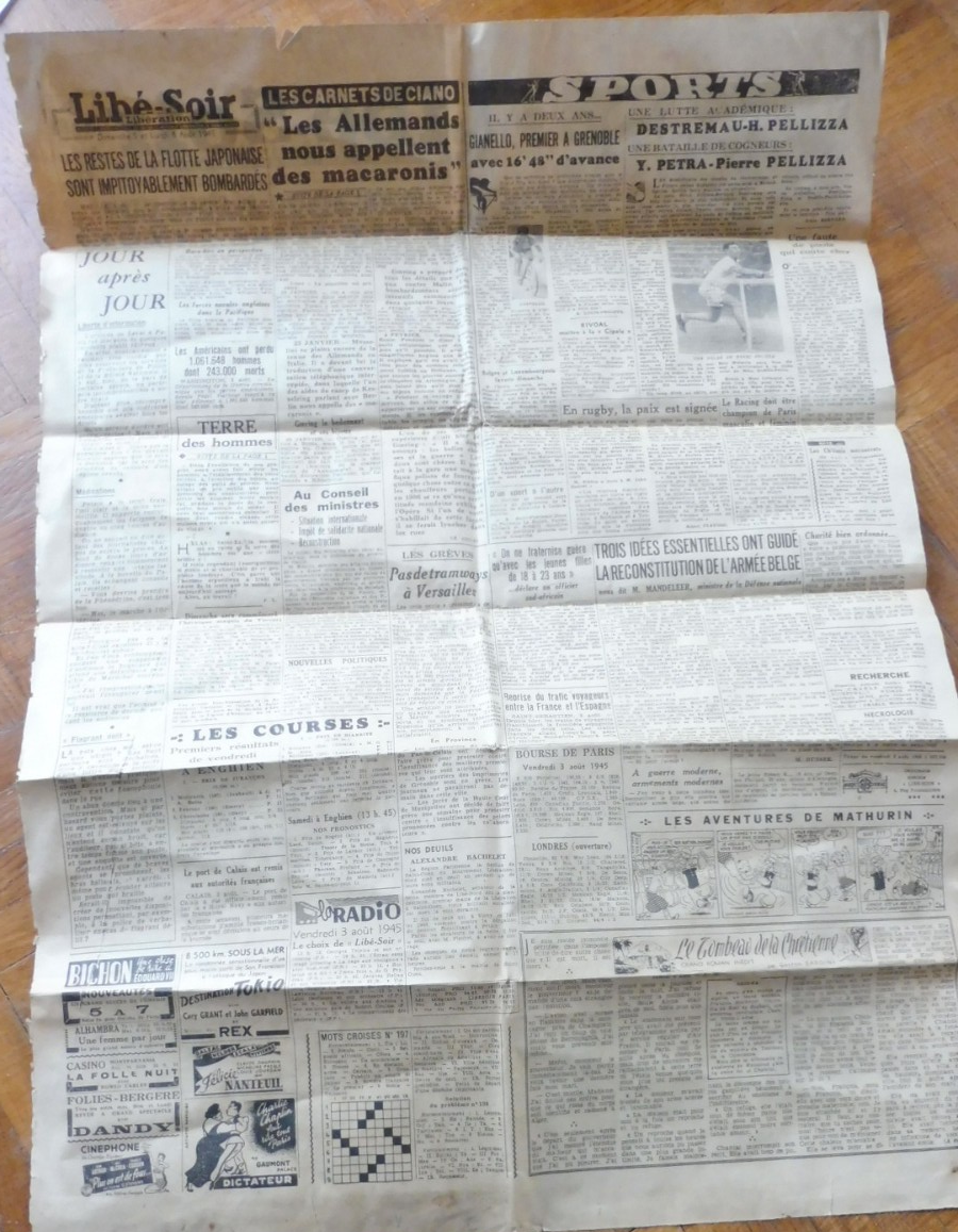 Libé-soir 6 août 1945 PROCES LAVAL