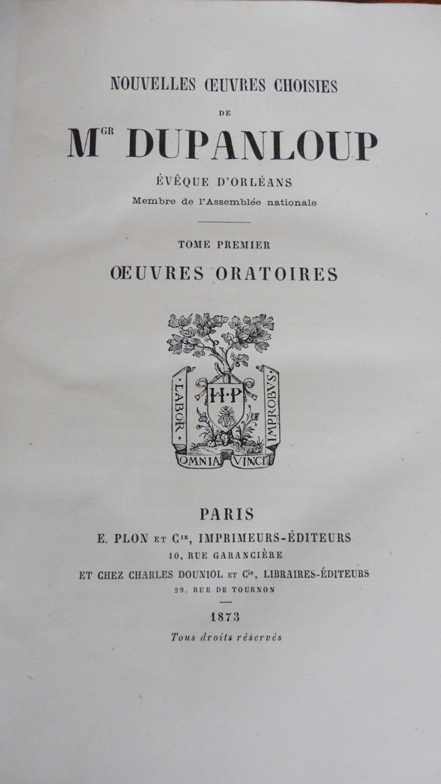 Oeuvres de monseigneur Dupanloup 1873 2/2