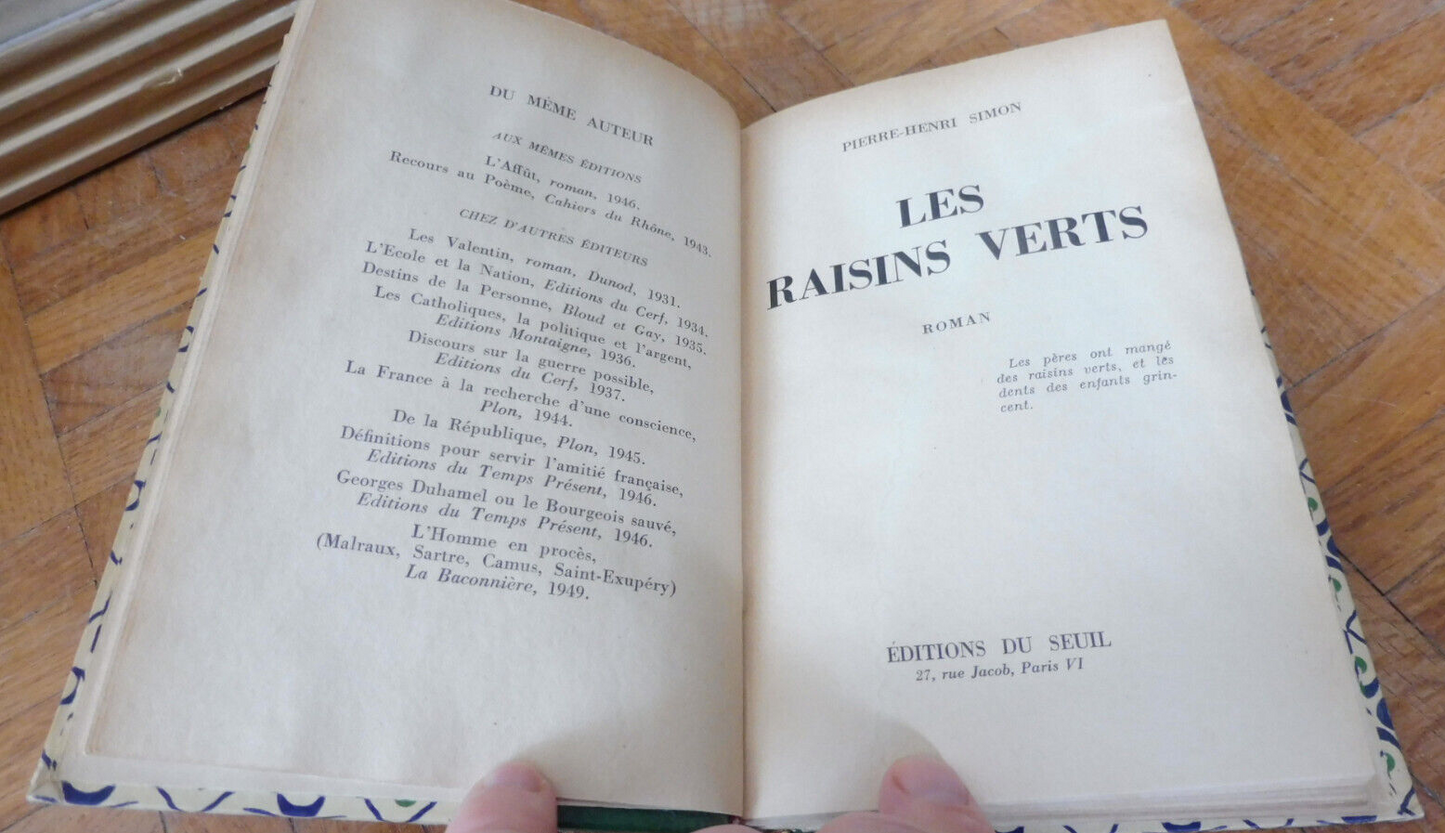 Les Raisins verts (Pierre-Henri Simon) 1950 EO