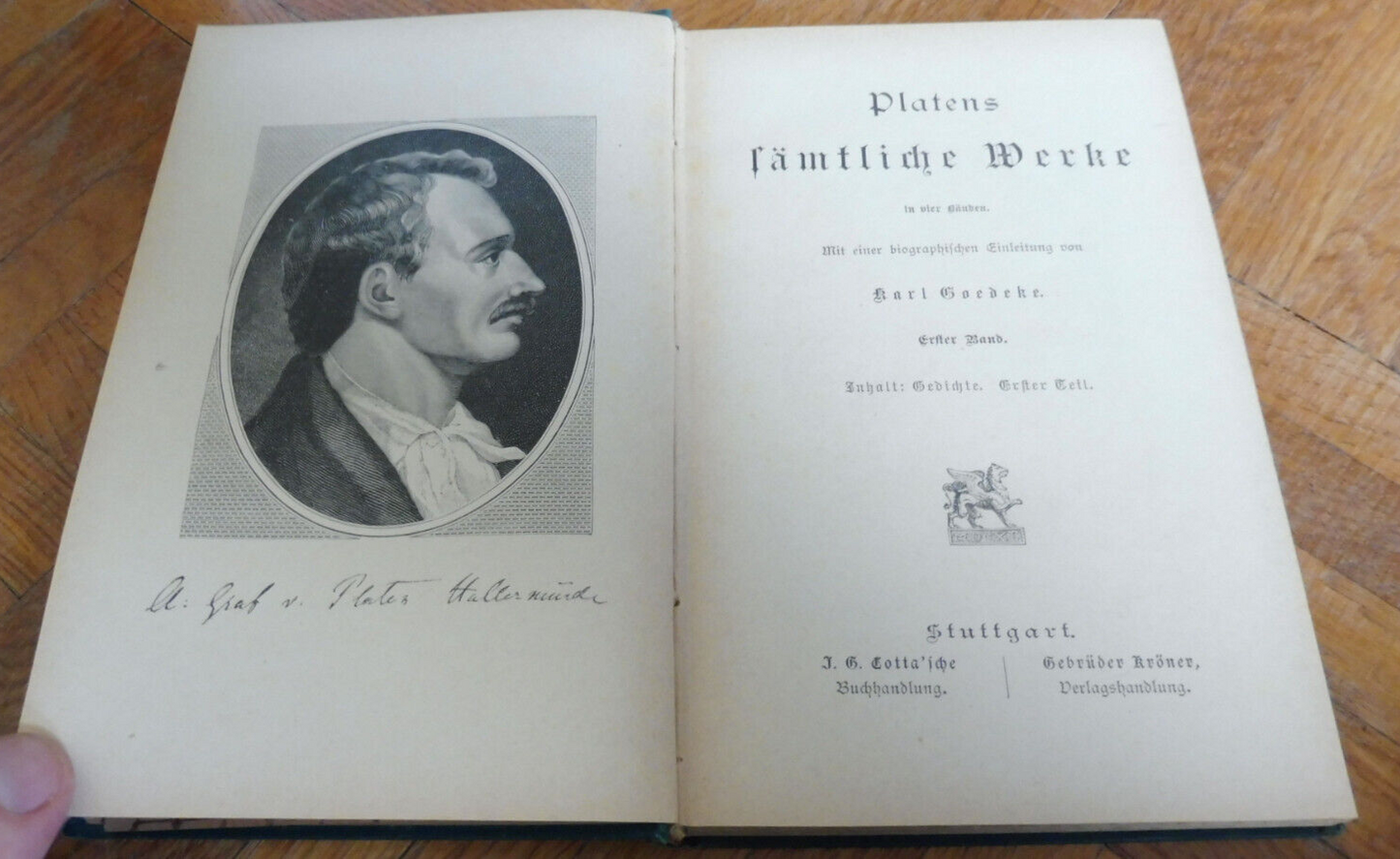 Platens sämtliche Werke (August von Platens) 4 vol.