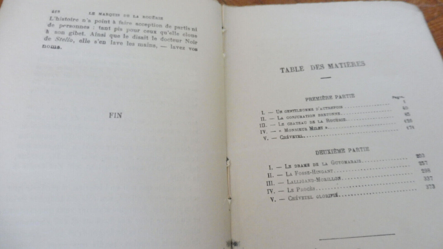 Le marquis de la Rouërie (G. Lenotre) 1912 HISTOIRE BRETAGNE CHOUANERIE