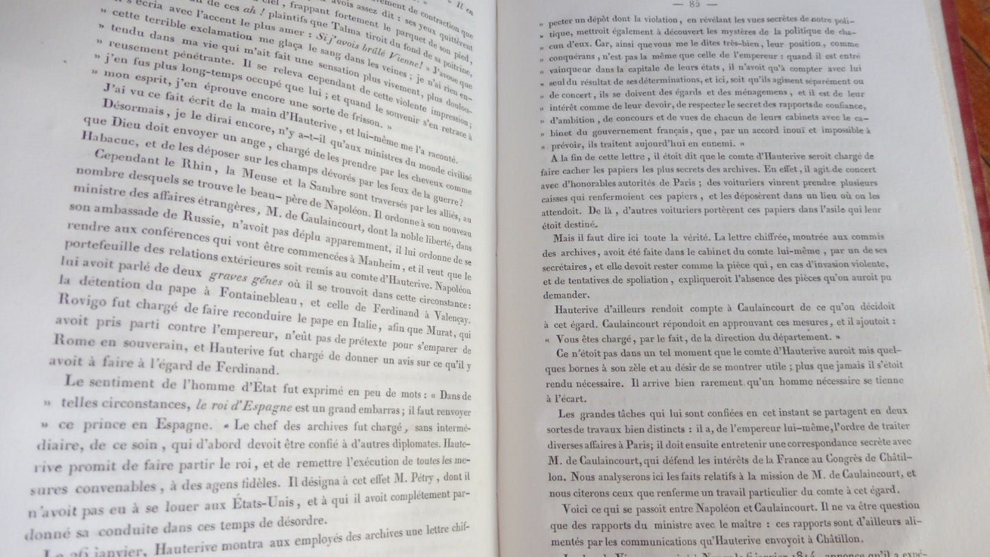 Vie et travaux politiques du Comte De Hauterive (Arthaud De Montor) 1839 EO