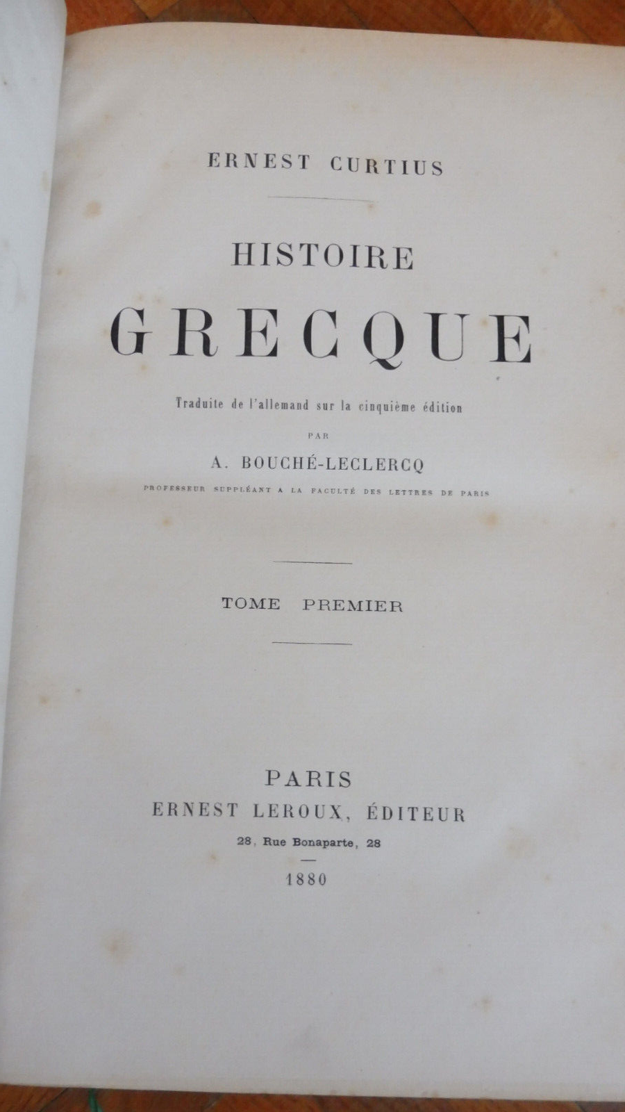 Histoire Grecque (Ernest Curtius) 1880 5 vol.+atlas