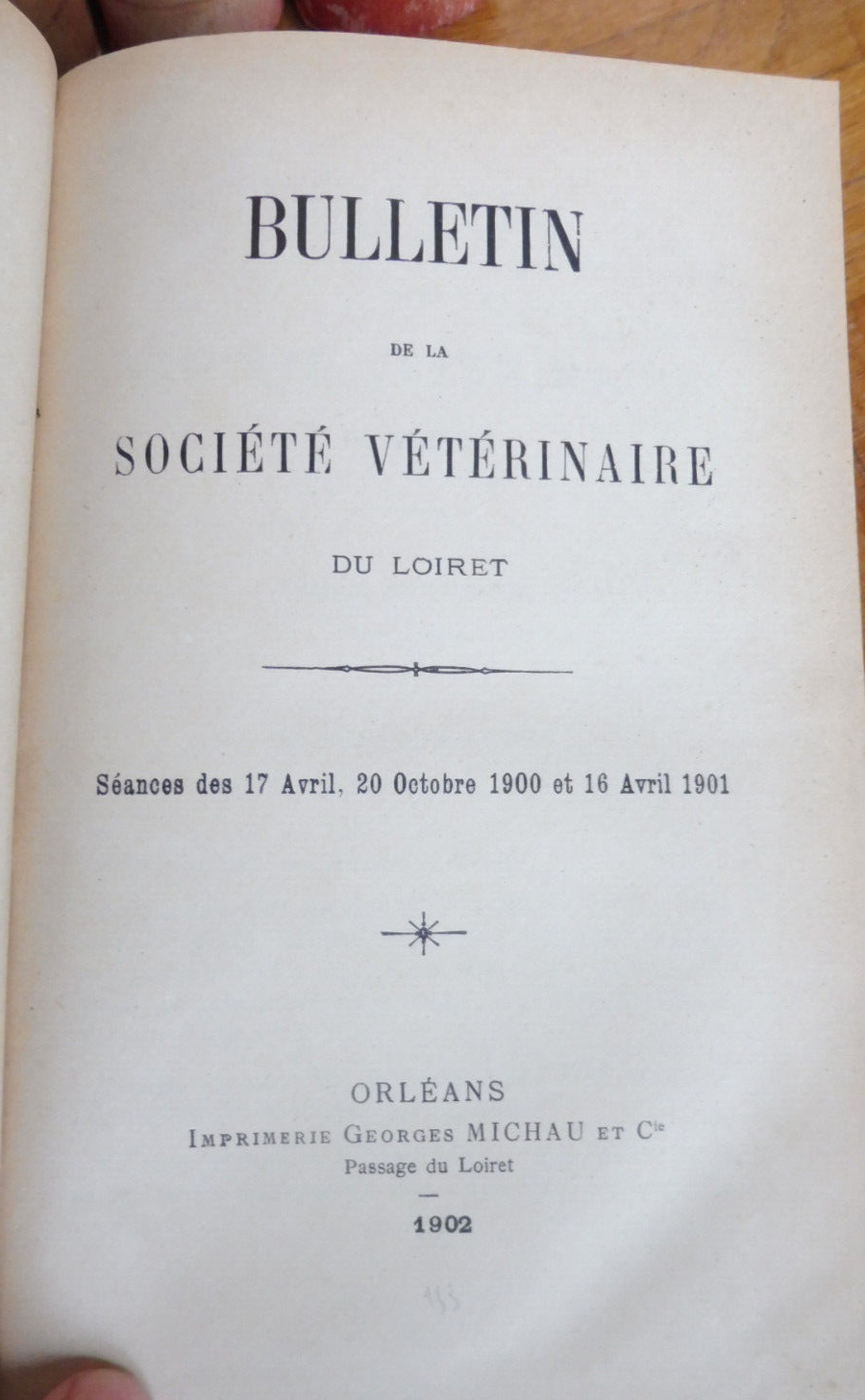 Publications 1894-1911 (René Bissauge) LOIRET VETERINAIRE