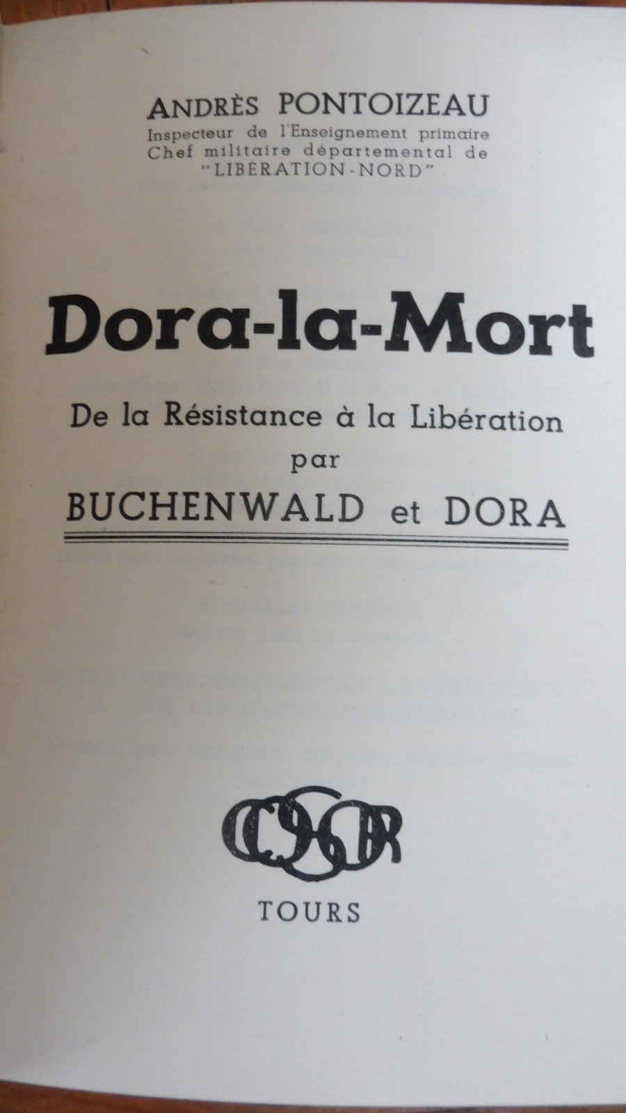 Dora la mort (Andrès Pontoizeau) 1947 2ème Guerre Mondiale