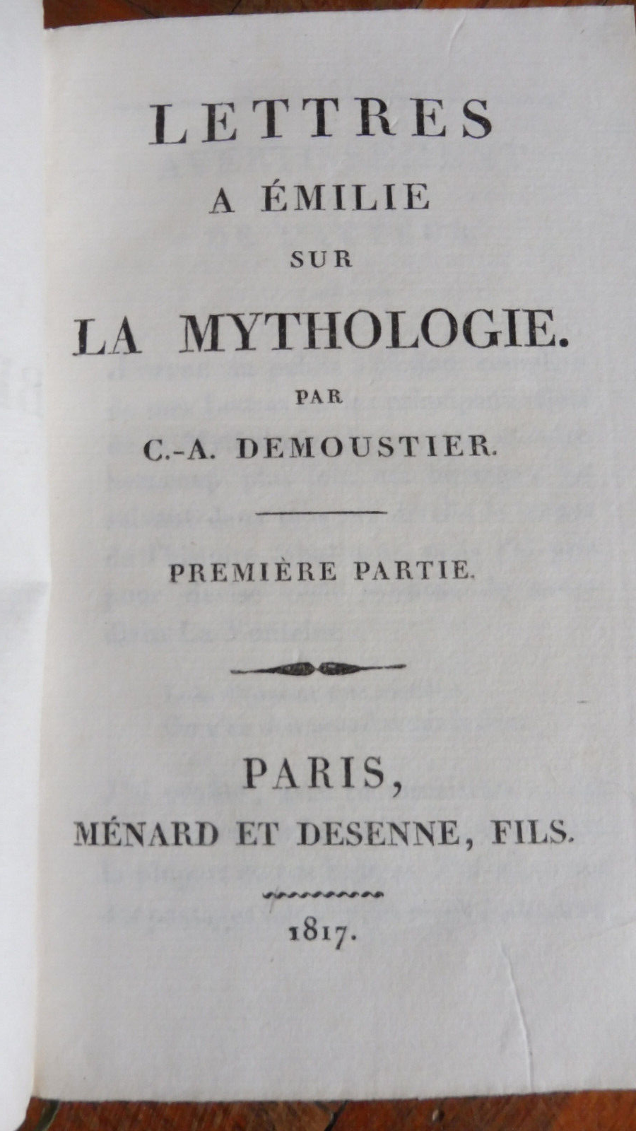 Lettres à Emilie sur la mythologie (Demoustier) 1817 3 vol.