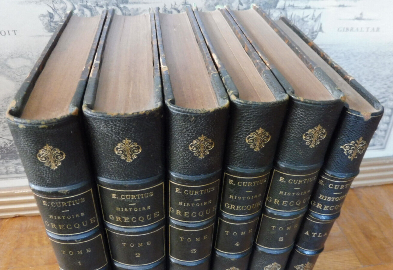 Histoire Grecque (Ernest Curtius) 1880 5 vol.+atlas