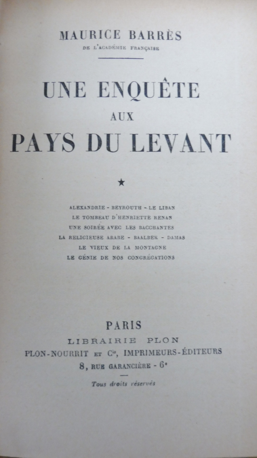 Une Enquête au pays du Levant (Maurice Barrès) 1923 2/2