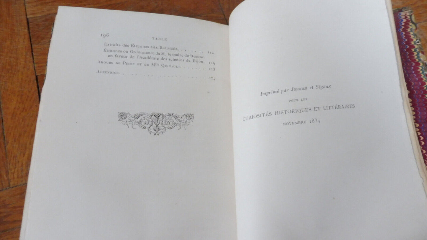 Voyage de Piron à Beaune suivis de ses amours avec Mlle Quinault 1884