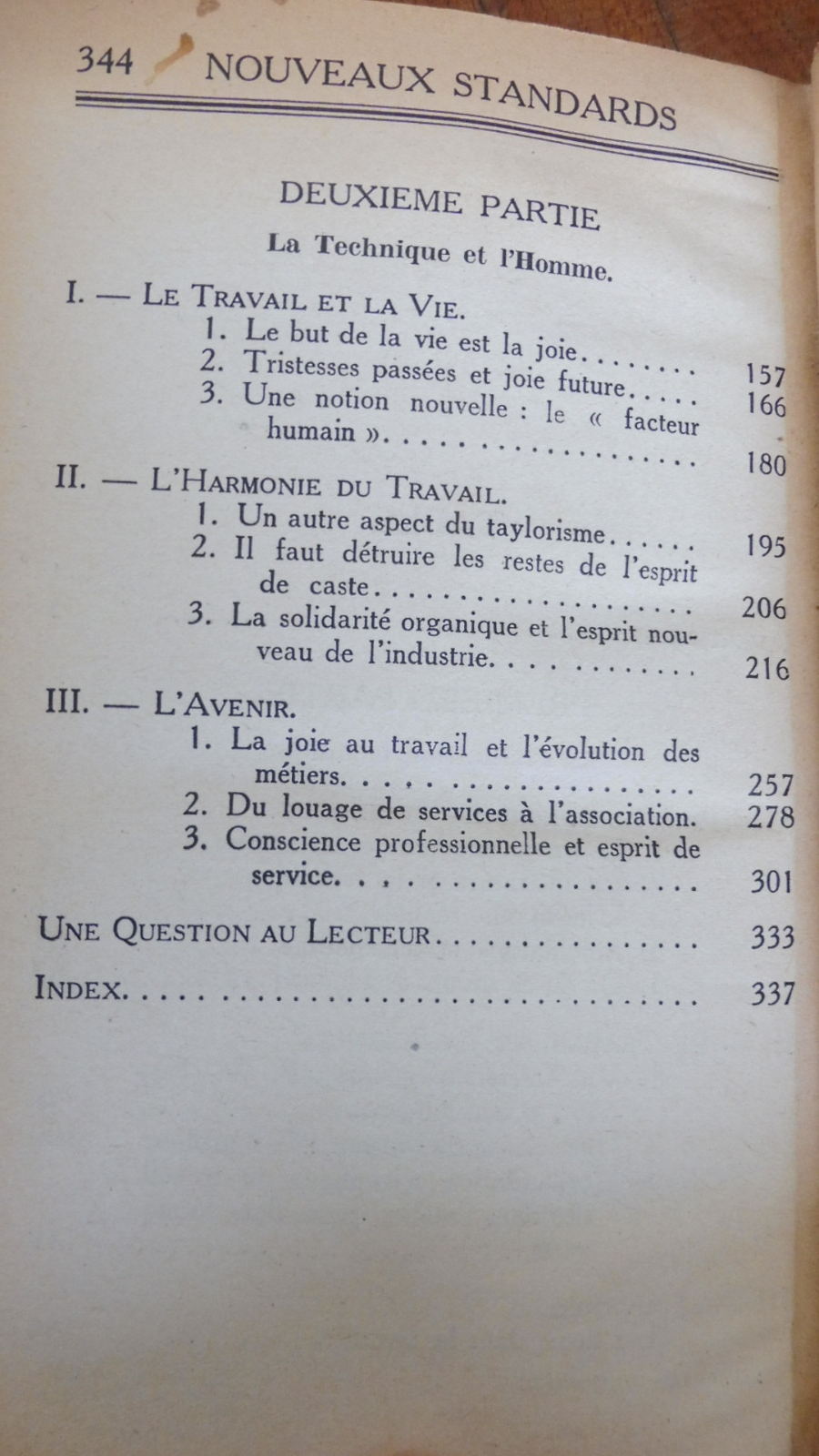 Nouveaux standards (H. Dubreuil) 1931 HISTOIRE DU TRAVAIL
