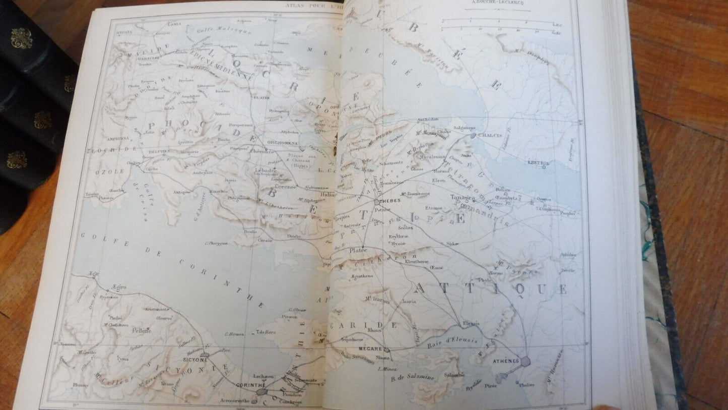 Histoire Grecque (Ernest Curtius) 1880 5 vol.+atlas