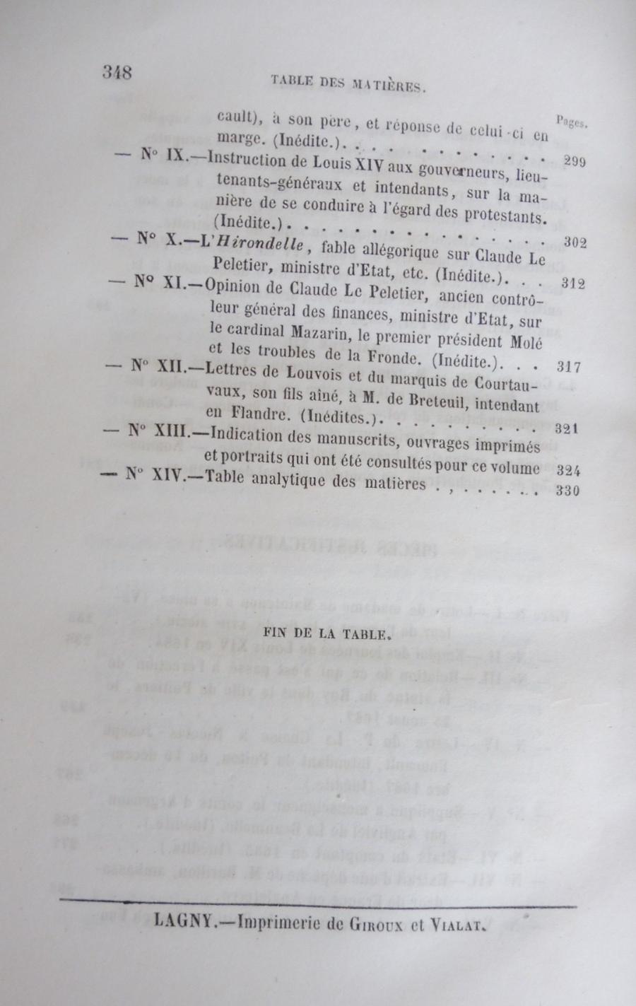 Le Gouvernement de Louis XIV (Pierre Clément) 1848