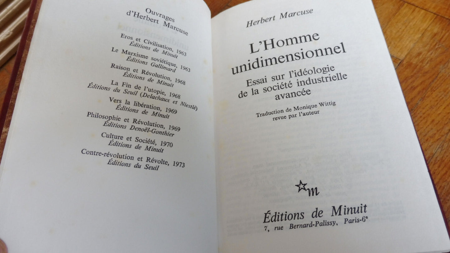 L'Homme unidimensionnel (Herbert Marcuse) s.d.