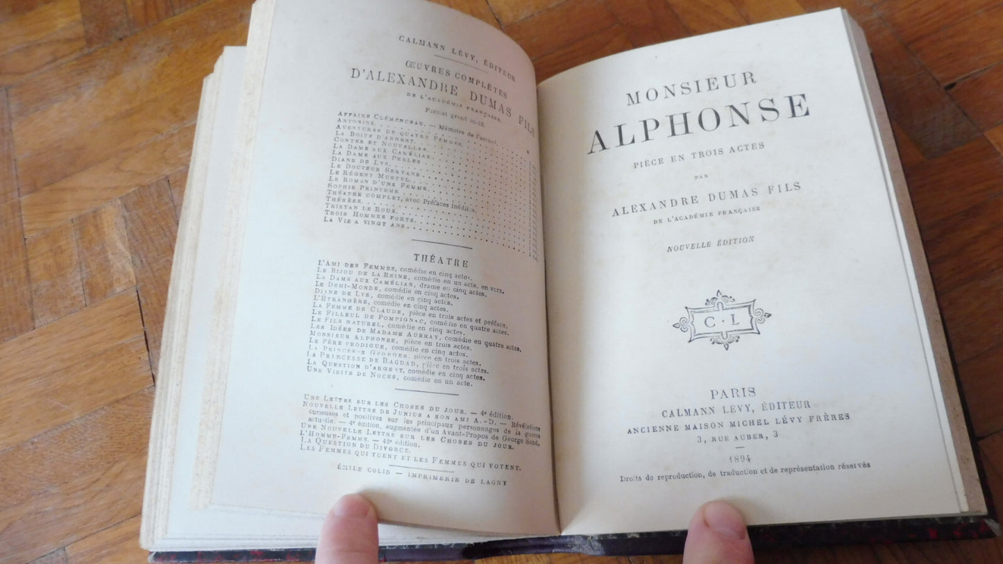 La Femme de Claude, L'Ami des femmes... (A. Dumas fils) 3 vol. et 1 tome