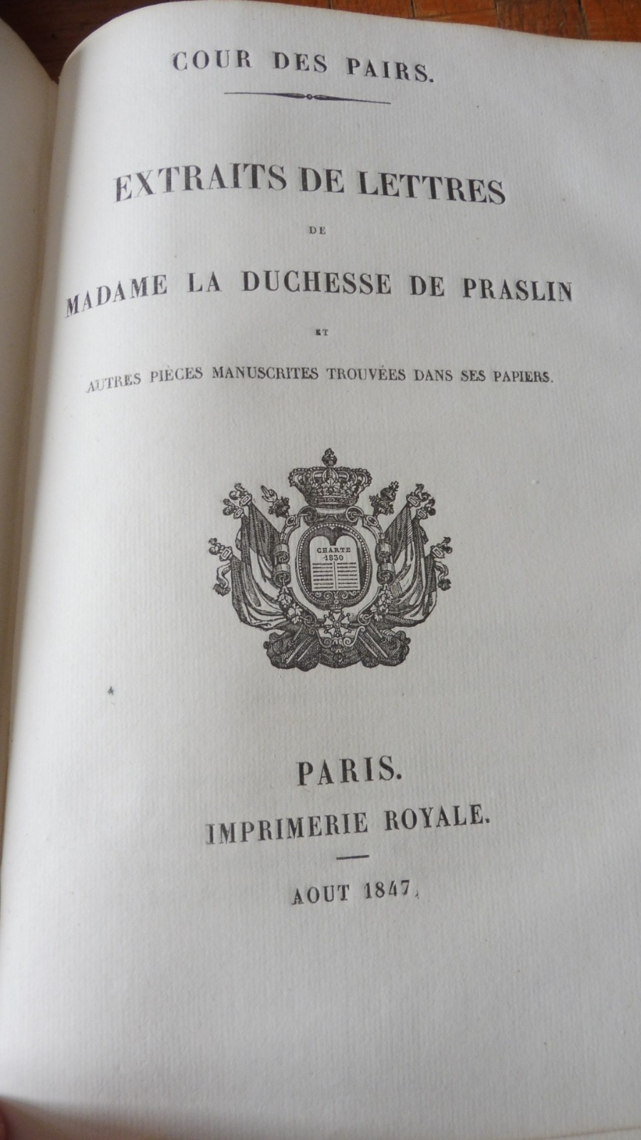 Recueil de pièces. Assassinat de la Duchesse de Praslin 1847 EO