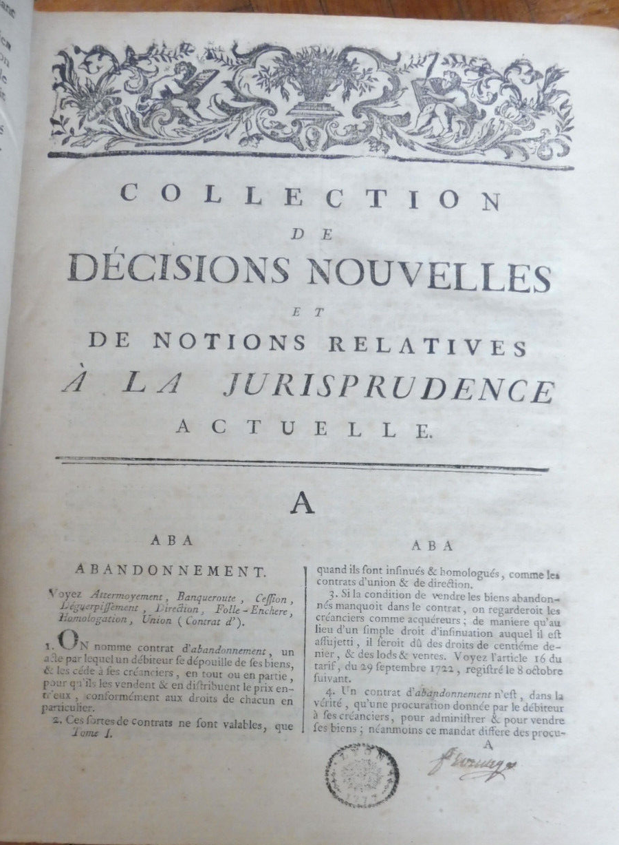 Collection de décisions nouvelles (J. B. Denisart) 1775 4/4