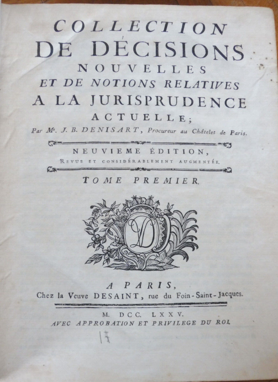 Collection de décisions nouvelles (J. B. Denisart) 1775 4/4