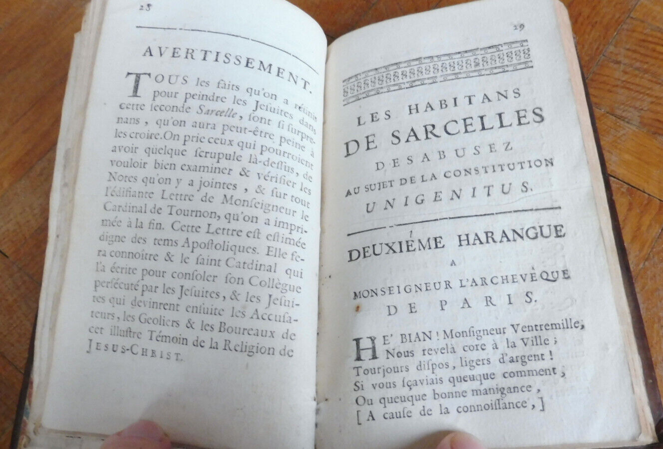 Les Deux harangues aux habitants de Sarcelle + Philotanus (Nicolas Jouin) 1731