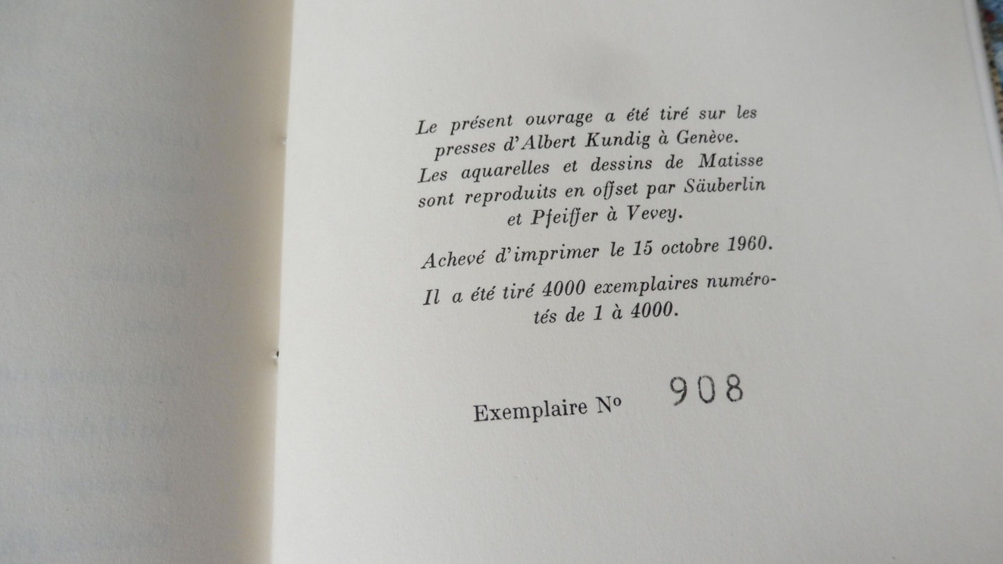 La fleur de l'âge (Colette) 1960 illus. Matisse