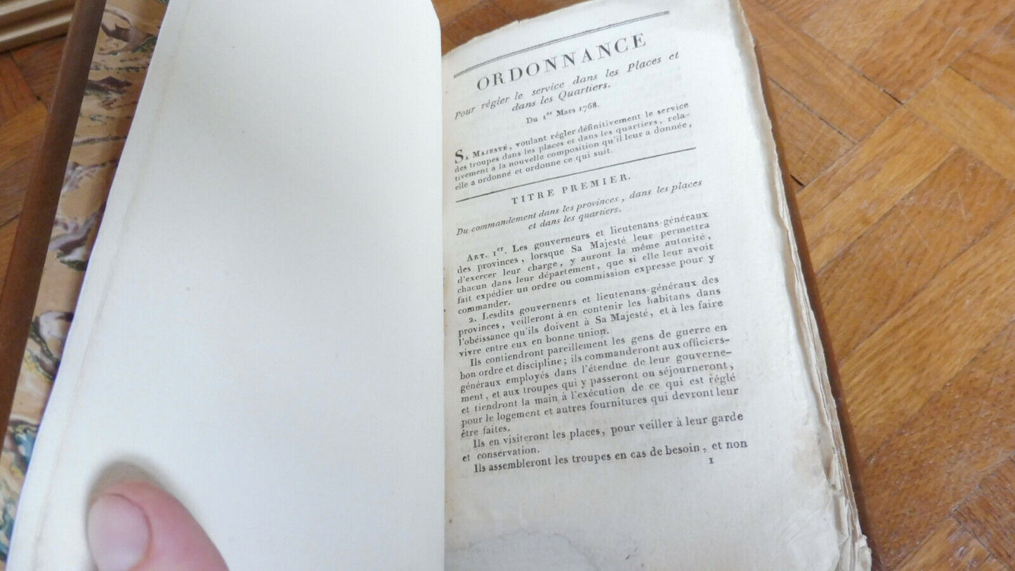 Ordonnance pour régler le service dans les places et les quartiers 1768