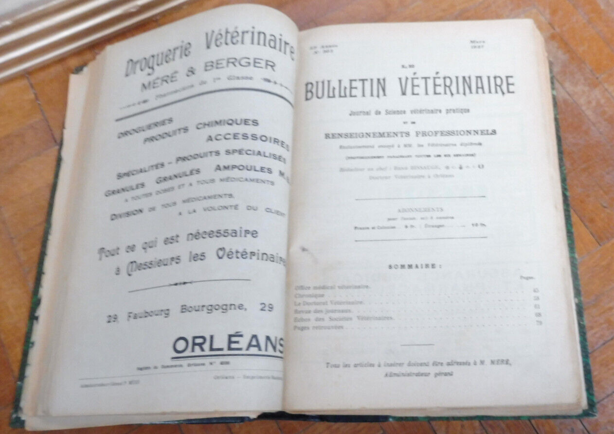 Bulletin vétérinaire 1926-1929 (René Bissauge) LOIRET