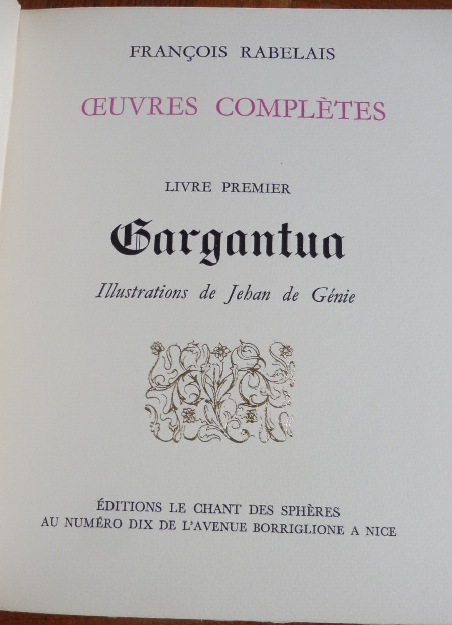 Oeuvres de Rabelais 1964 5/5 illus. Jehan de Génie