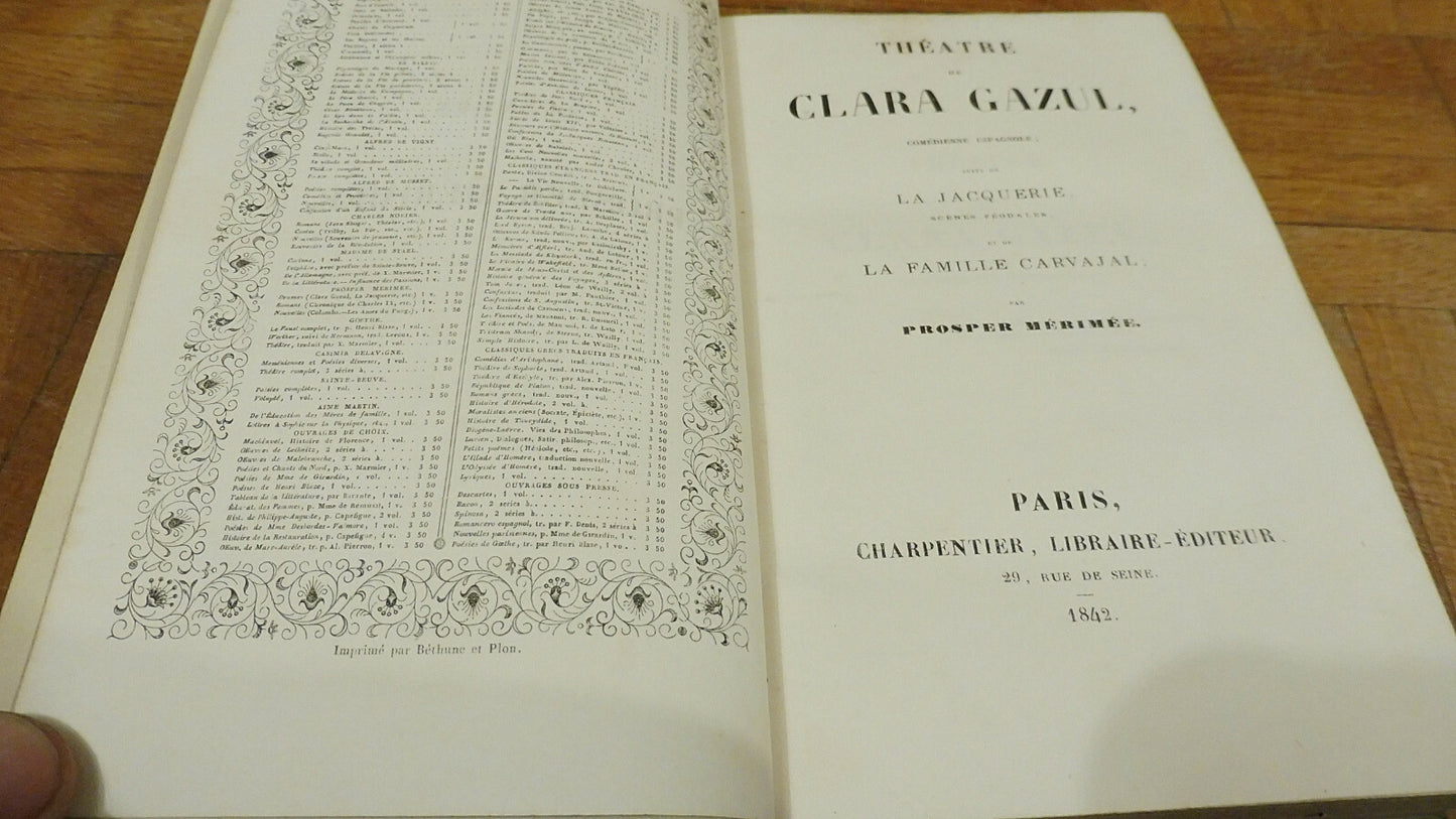 Théâtre de Clara Gazul (Prosper Mérimée) 1842