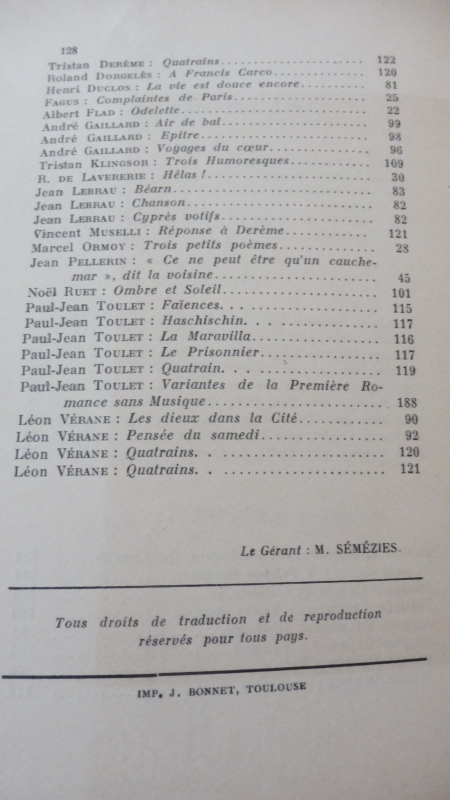 Les Poètes fantaisistes (Toulet et Pellerin) 1925
