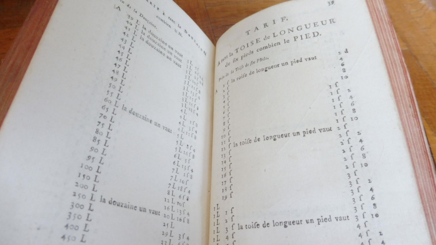 Les Comptes faits, ou tarif général (François Barrême) 1755