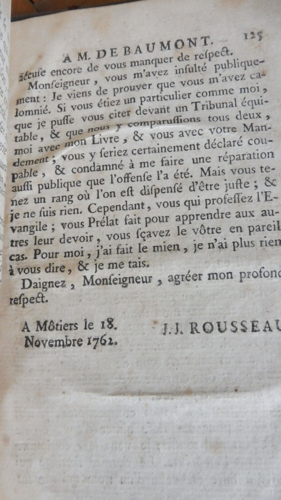 J.-J Rousseau, citoyen de Genève, à Ch. De Beaumont 1763 L'EMILE