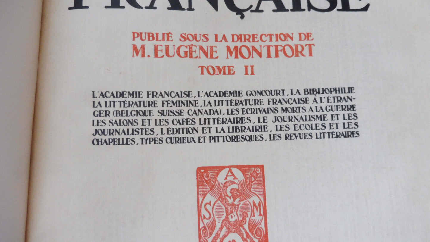 Vingt-cinq ans de littérature française (E. Montfort) s.d. 2/2 SIGNE NUMEROTE