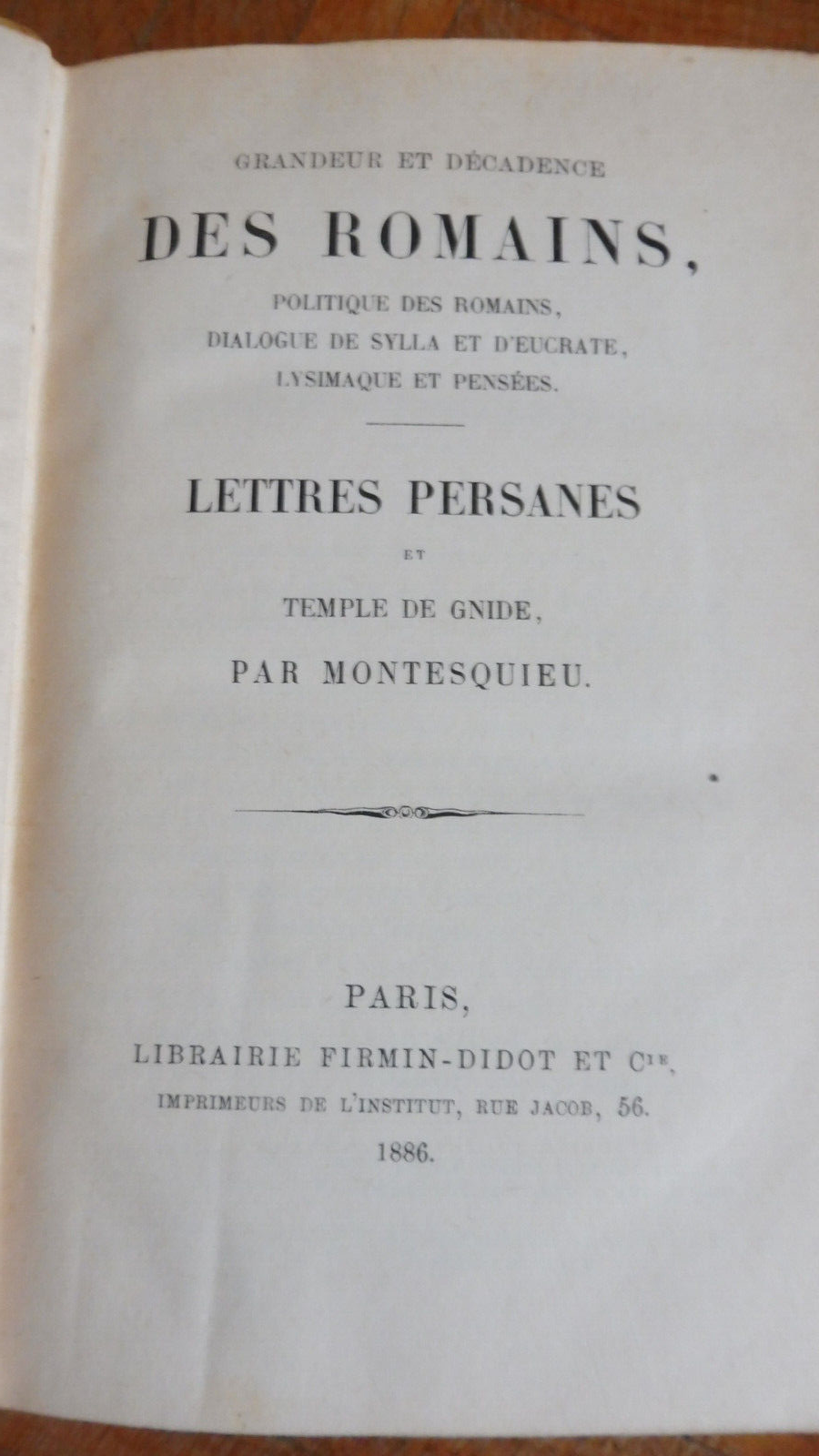 Grandeur et décadence des romains (Montesquieu) 1886