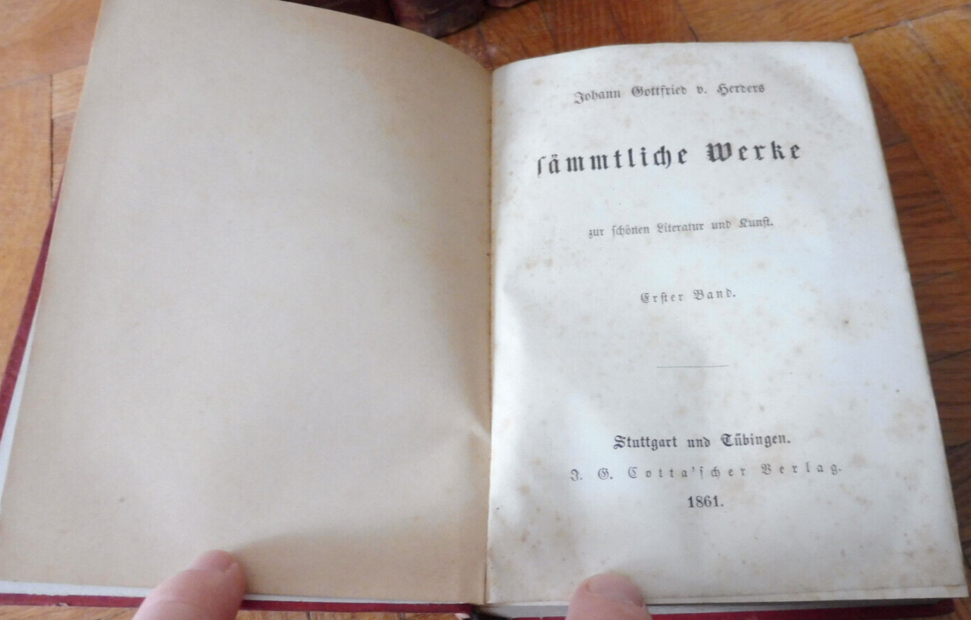 Herders Werke (Johann Gottfried von Herder) 1862 12 vol. in 6 tomes