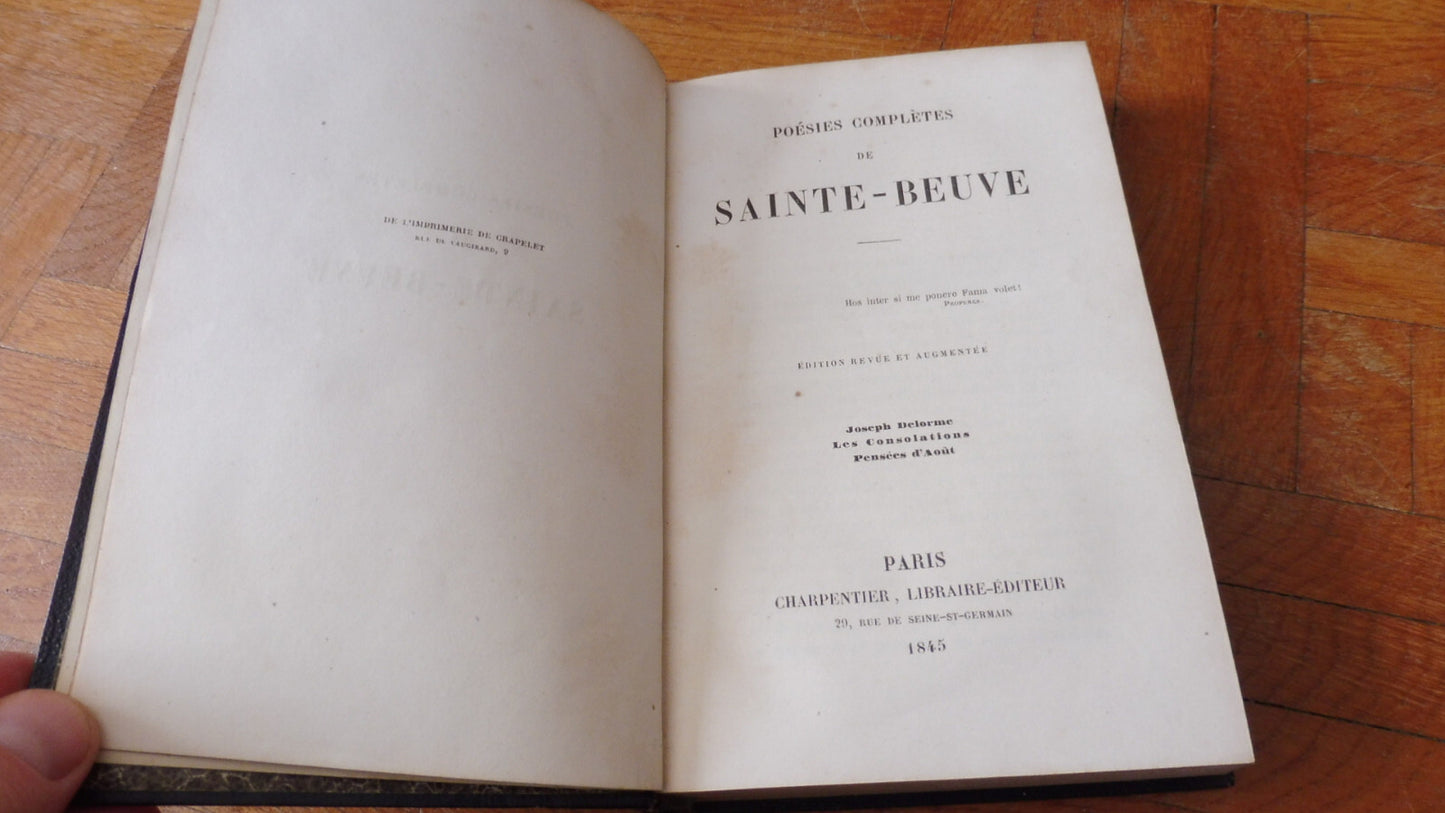 Poésies complètes de Sainte-Beuve 1845