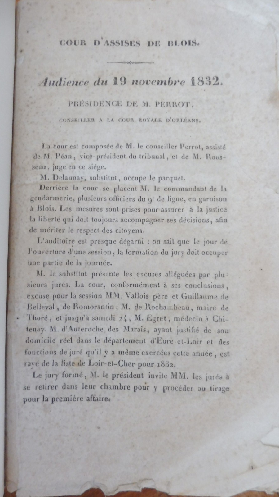 Affaires relatives aux Troubles de l'Ouest. Cour d'assise de Blois. Nov. 1832