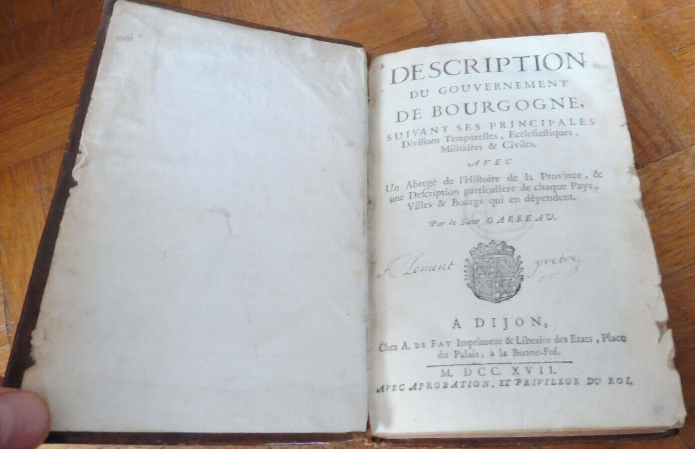 Description du gouvernement de Bourgogne (Garreau) 1717