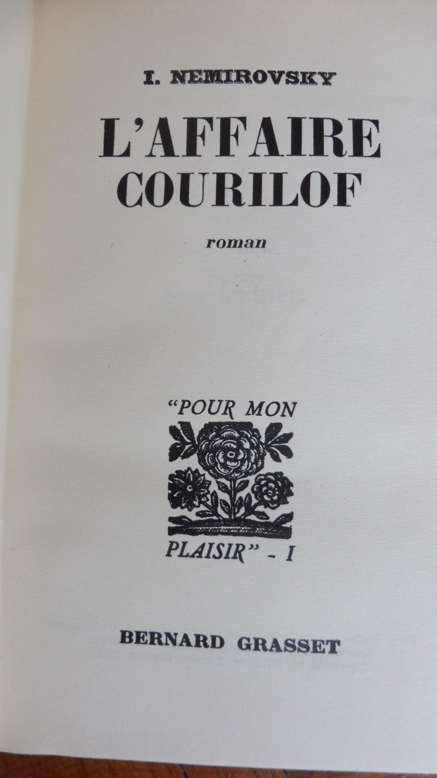 L'Affaire Courilof (I. Nemirovsky) 1933 EO