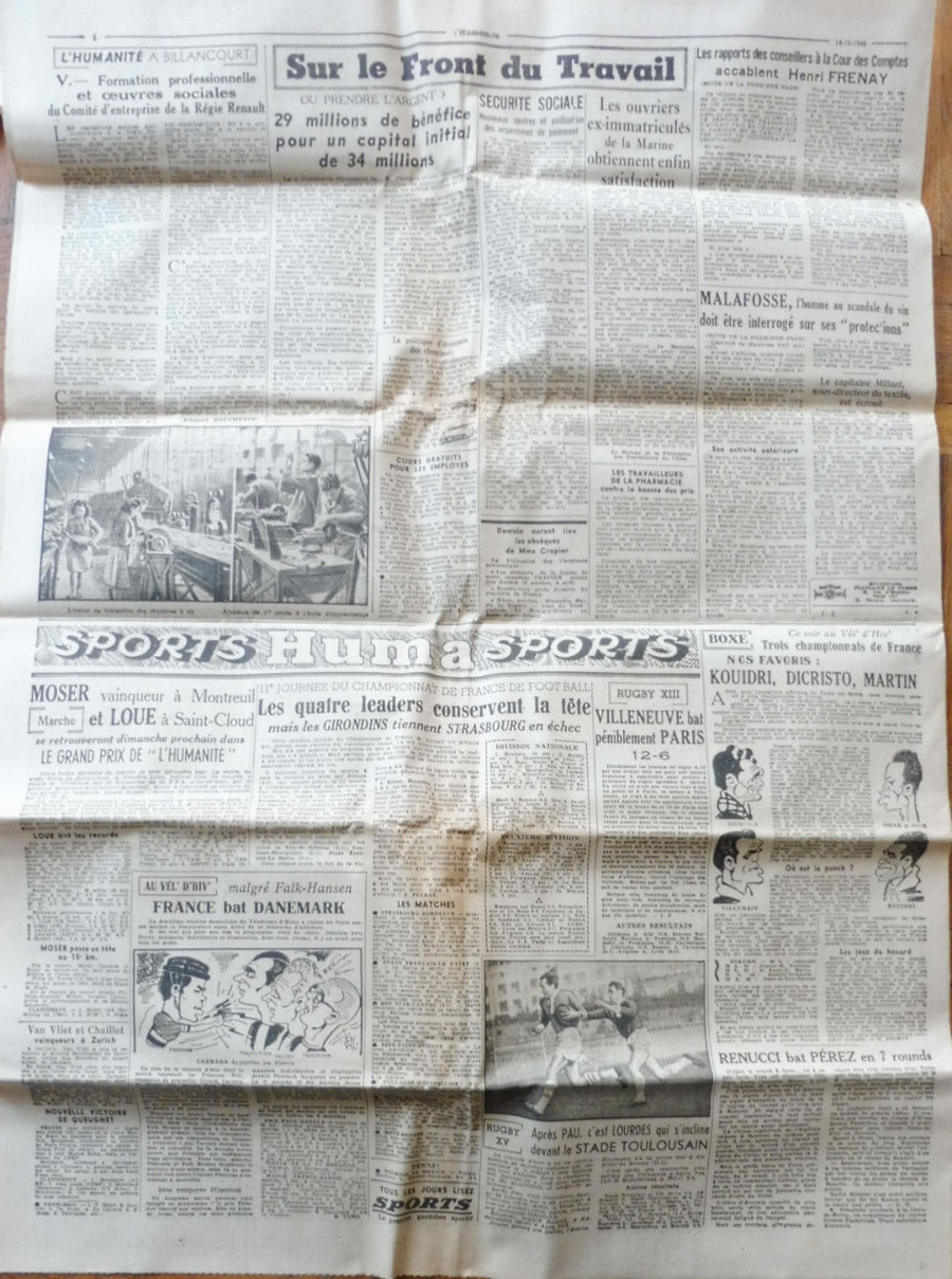 L'Humanité 14 octobre 1946 ELECTIONS DUCLOS