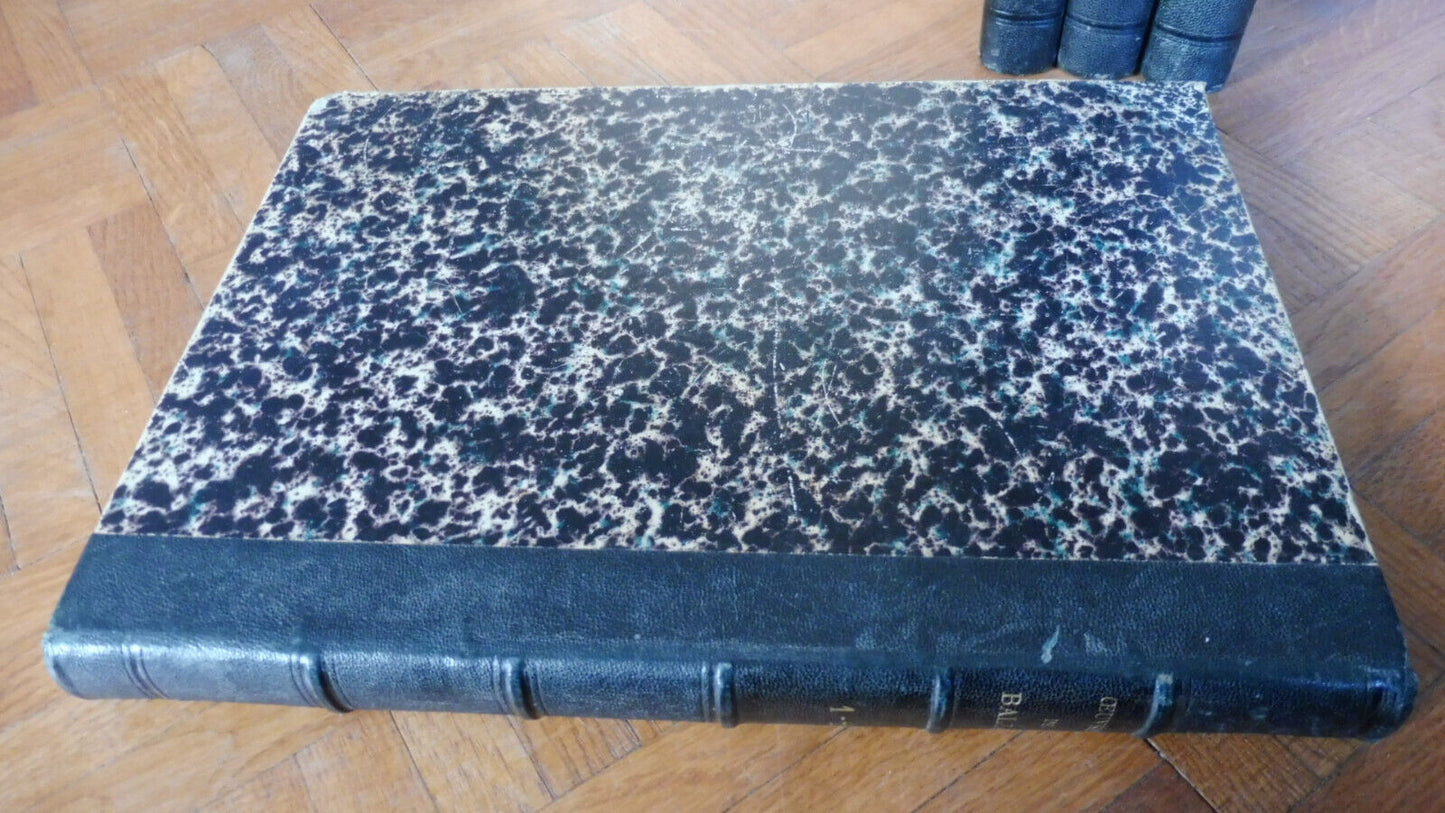 Oeuvres illustrées de Balzac 1874 8 vol. en 4 tomes illus. Daumier, Johannot...