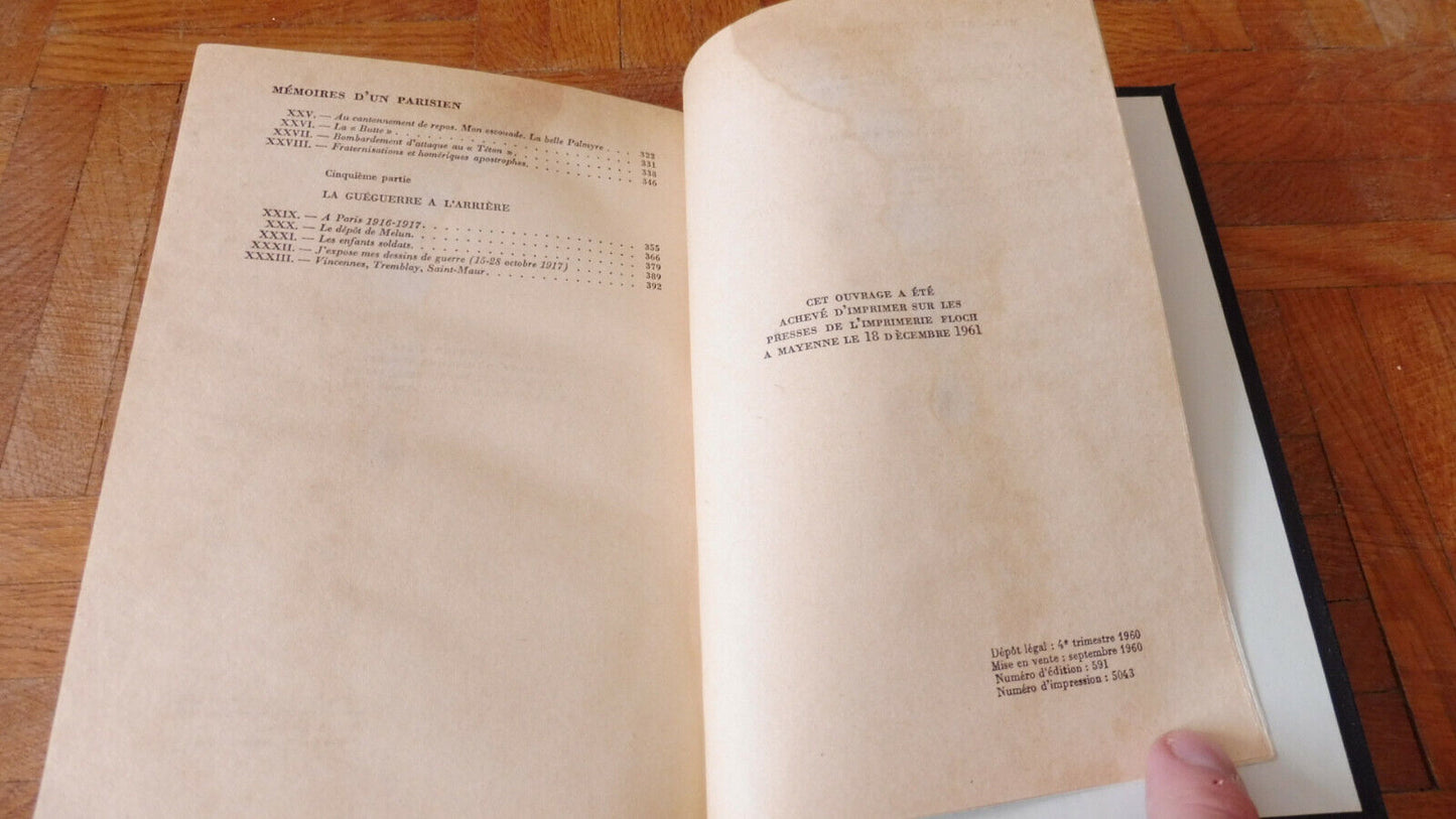 Mémoires d'un Parisien. Tome 1 (Jean Galtier-Boissière) 1961