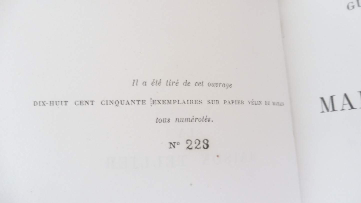 La Maison Tellier (Guy De Maupassant) 1927 VELIN