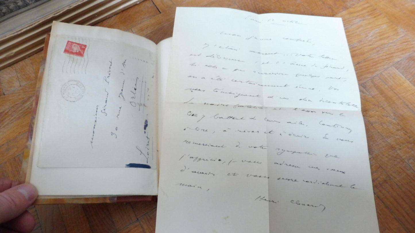 La Destinée tragique de Gérard de Nerval (H. Clouard) 1929 + LETTRE MANUSCRITE