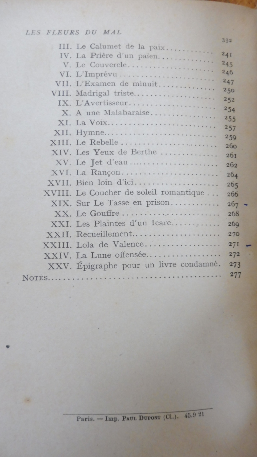 Les Fleurs du mal (Baudelaire) 1921