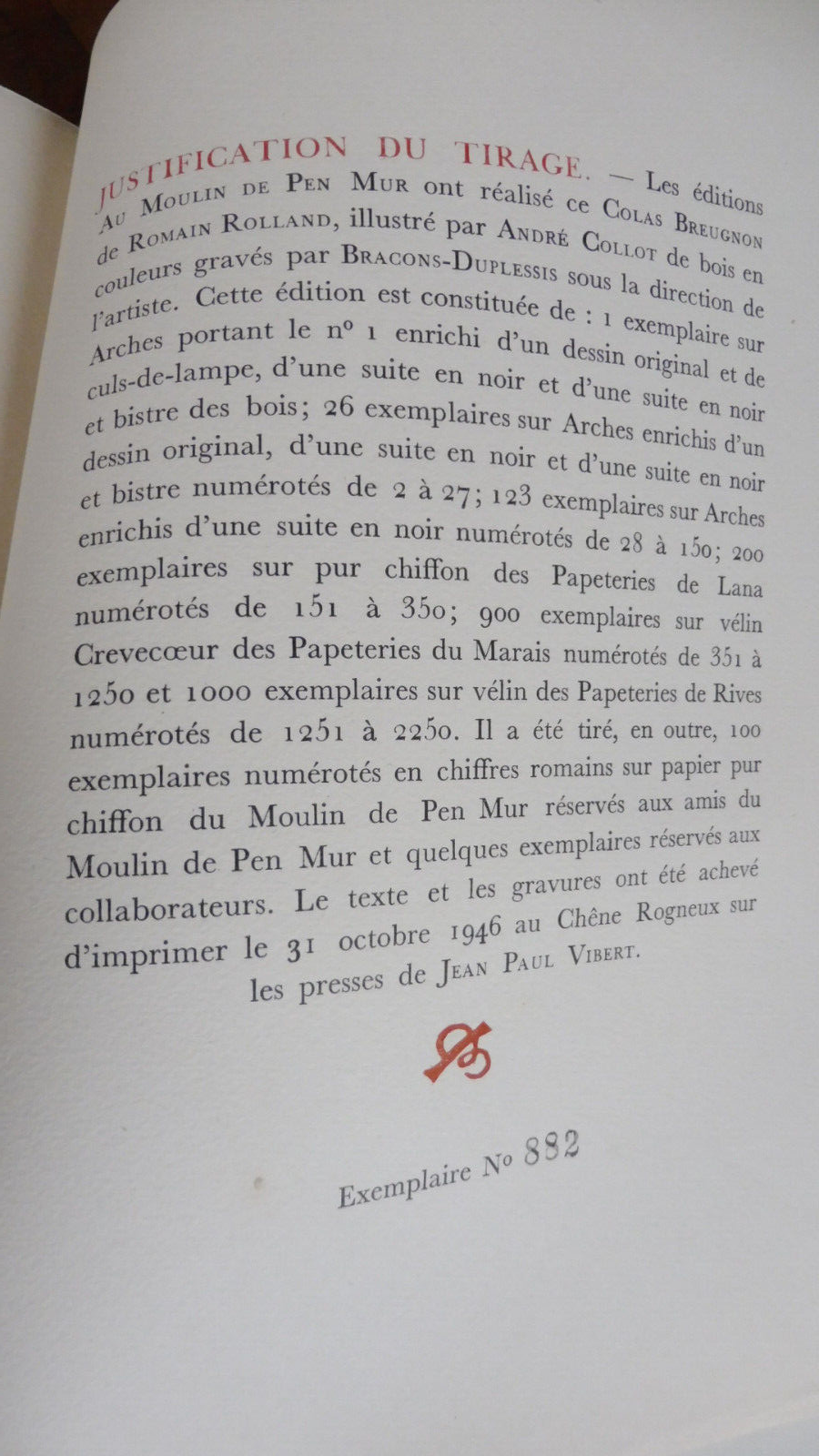 Colas Breugnon (Romain Rolland) 1946 VELIN illus. Collot