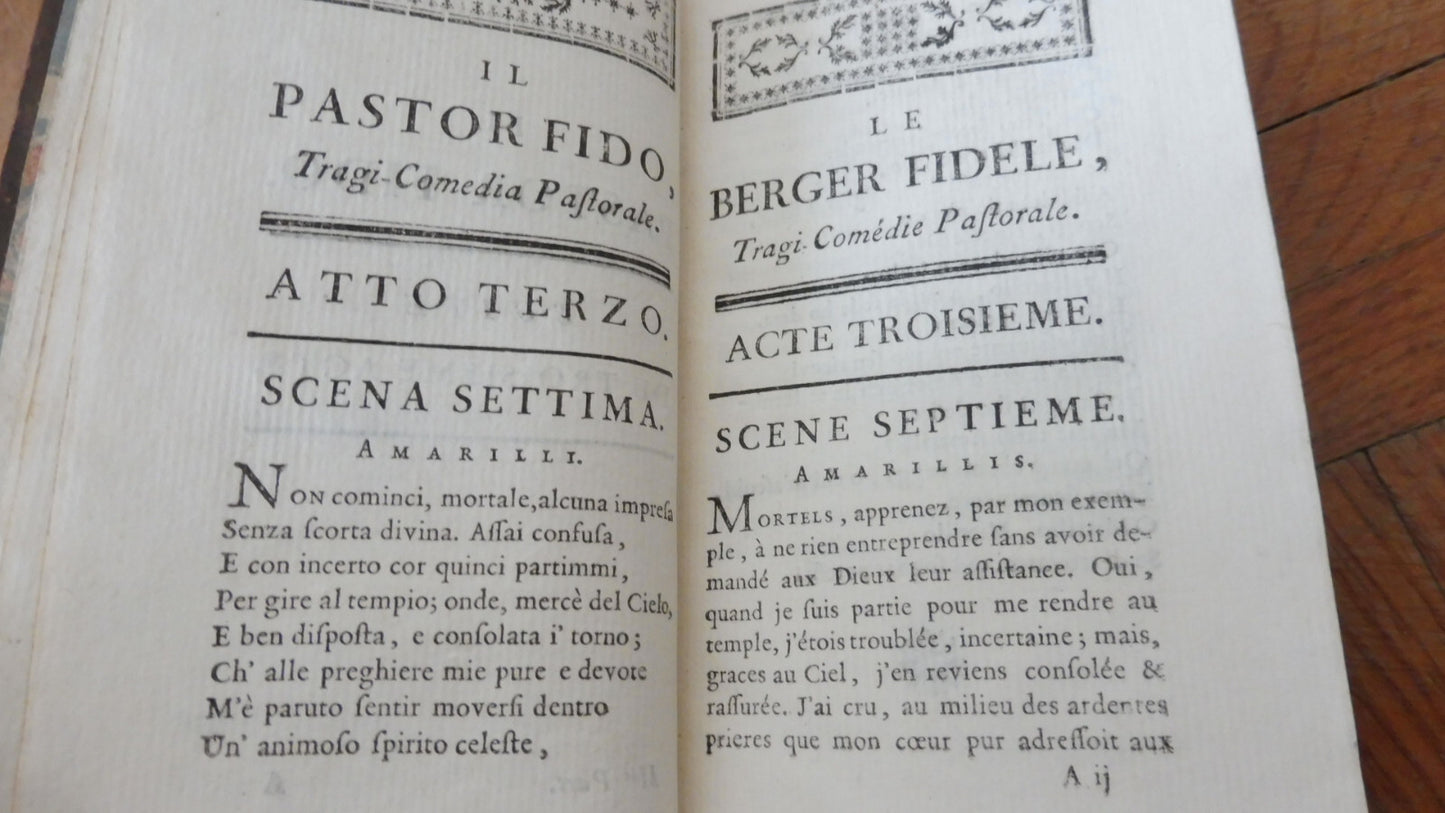 Il Pastor fido. Le berger fidèle (J. B. Guarini) 1759 2/2 bilingue