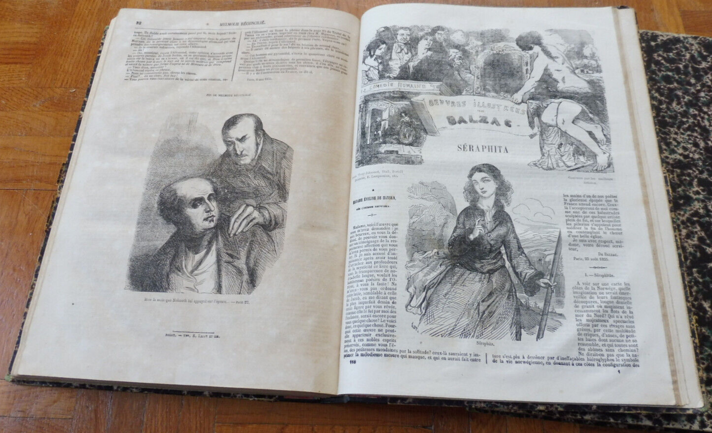 Oeuvres illustrées de Balzac 1874 8 vol. en 4 tomes illus. Daumier, Johannot...